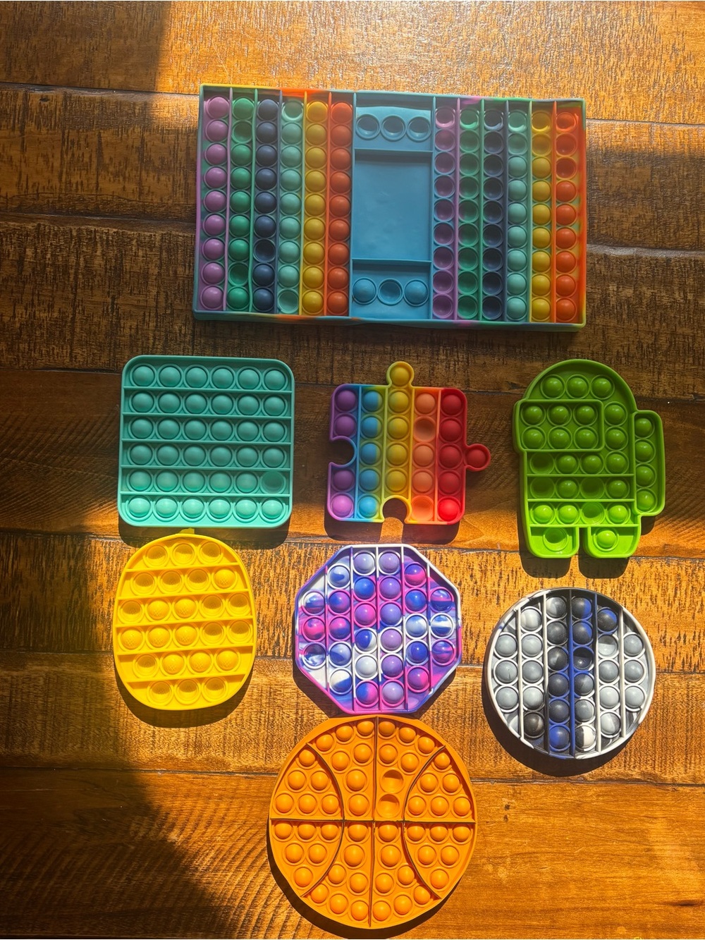 Assorted Kids Pop-It Fidget Toys - Rainbow and Solid Colors